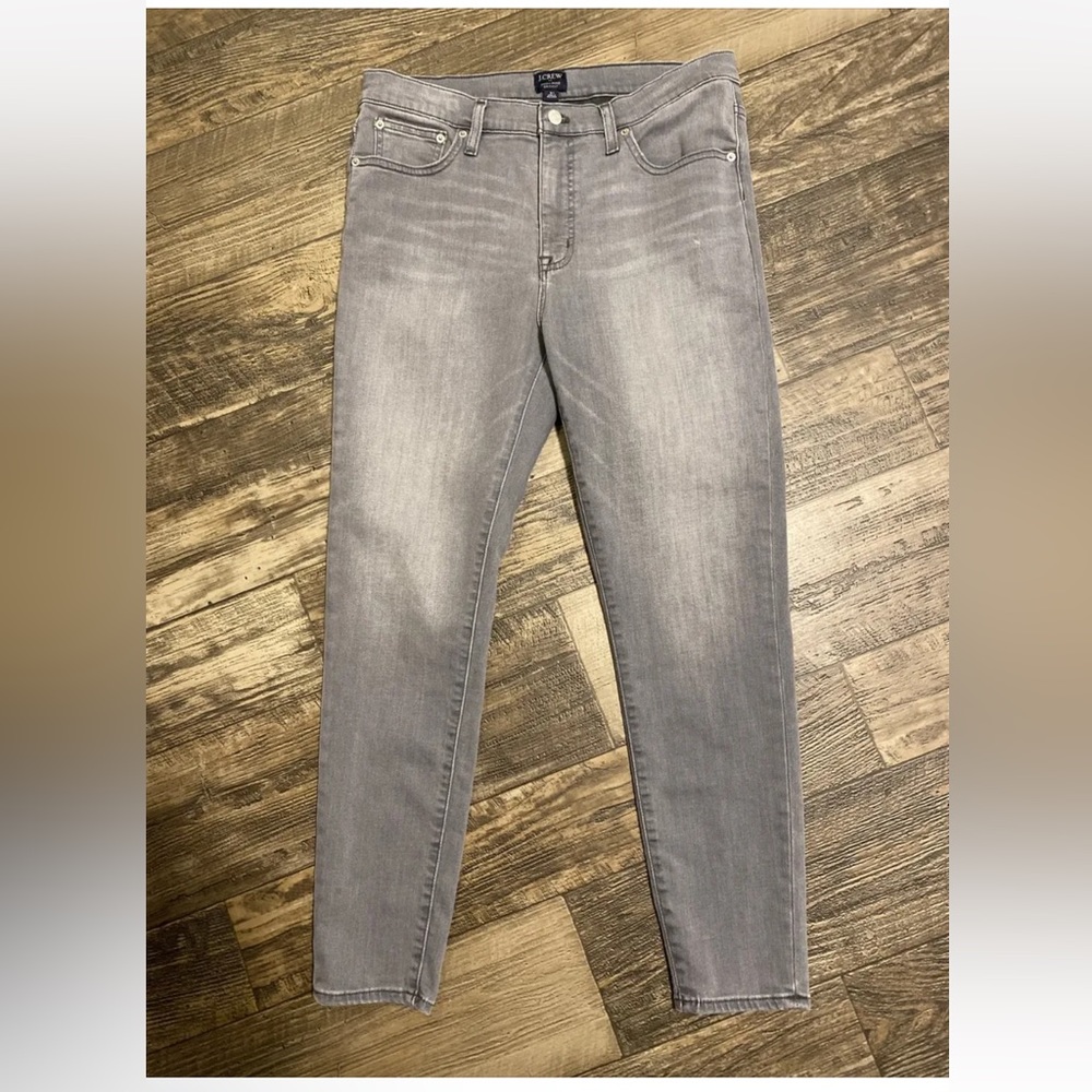 J Crew Factory Womens Sz 31 9" High Rise Skinny Jeans Ash Grey Wash AB567 EUC